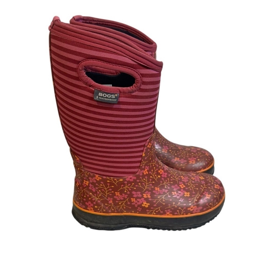 Bogs Flower Stripes Rain Boots